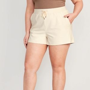 XXL High-Waisted PowerSoft Shorts for Women 3-inch inseam in Cream from Old Navy